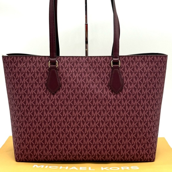 Michael Kors Bag Large Sheila Mf Tote Bag Ox Blood Multi - Picture 5 of 10